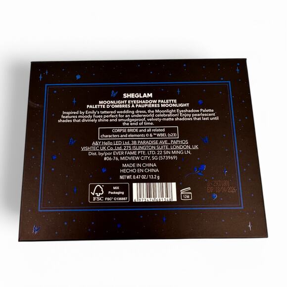 Tim Burton's Corpse Bride Moonlight Eyeshadow Palette Sheglam 12 Shades - Picture 6 of 11